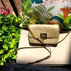 Gold and brown Micheal Kors Crossbody bag